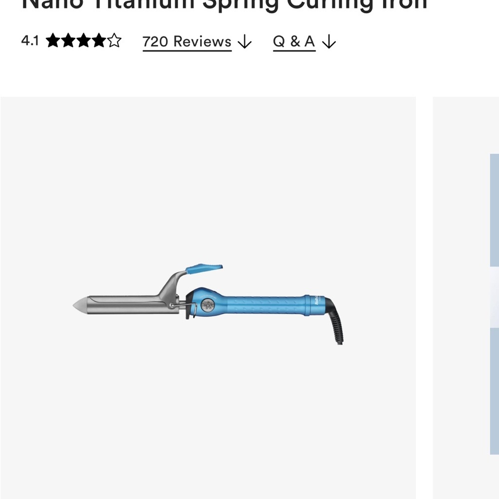 Blue Nano Titanium Curling Iron